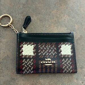Coach Black and Brown Patterned Card Holder
